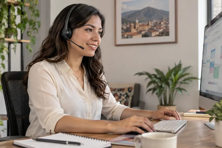 Law firm receptionist scheduling an appointment